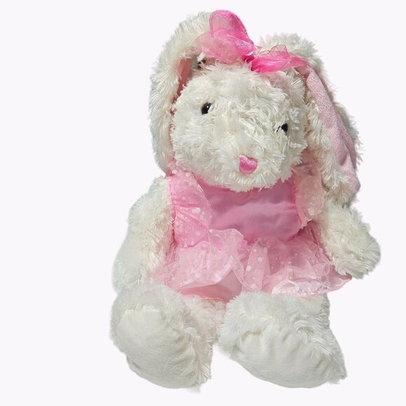 Dan Dee Rabbit 16 Inch Easter Bunny Spring Pink Dress Plush Stuffed Animal Toy - Picture 1 of 7